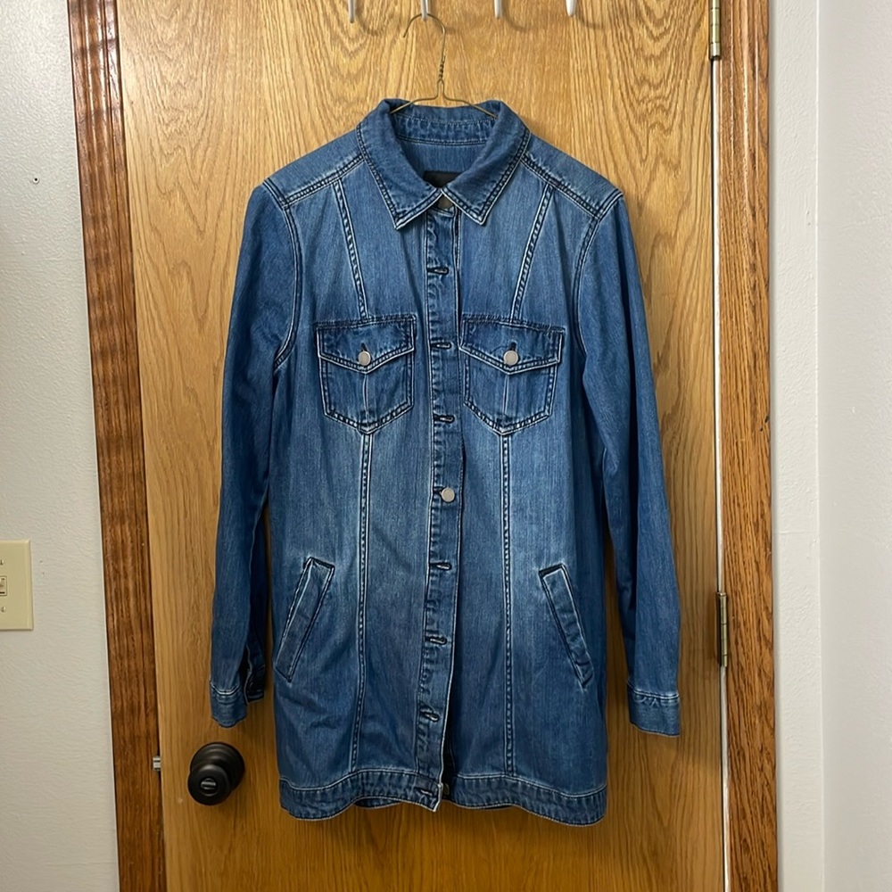 Liverpool denim blazer/jacket (longer blazer length); size large; never worn